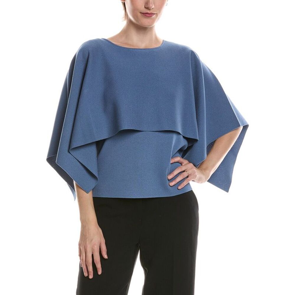 Anne Klein Womens Sweater Cape Top